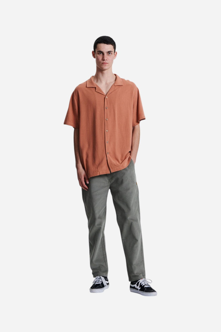The Critical Slide Society Ernie Resort Shirt in Dark Peach – detail