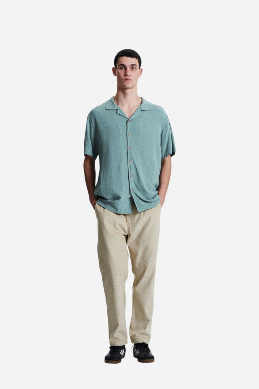 The Critical Slide Society Ernie Resort Shirt in Sea Grass – detail