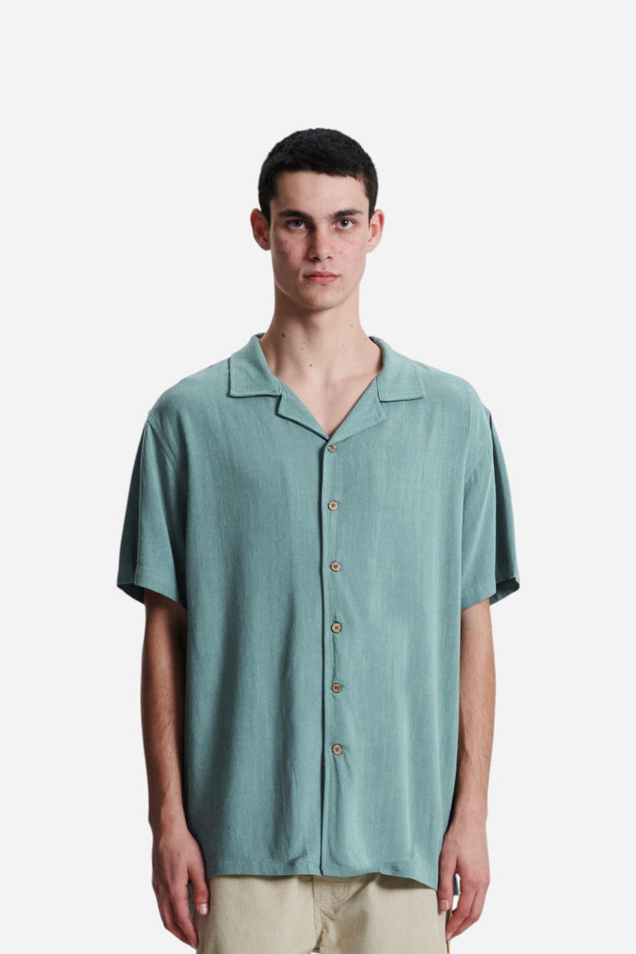 The Critical Slide Society Ernie Resort Shirt in Sea Grass – front view