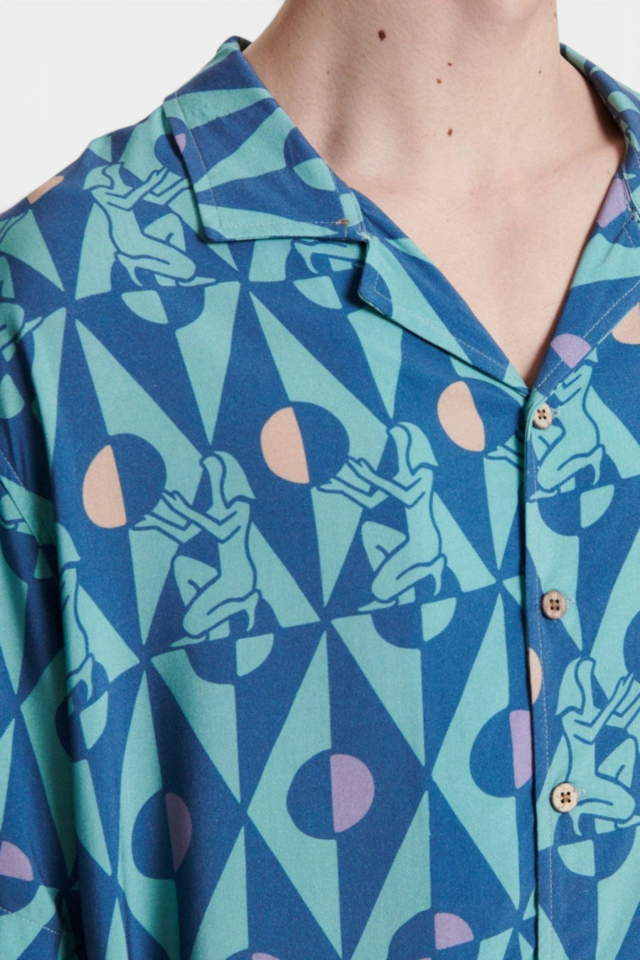 The Critical Slide Society Future Short Sleeve Shirt in Teal – alternate