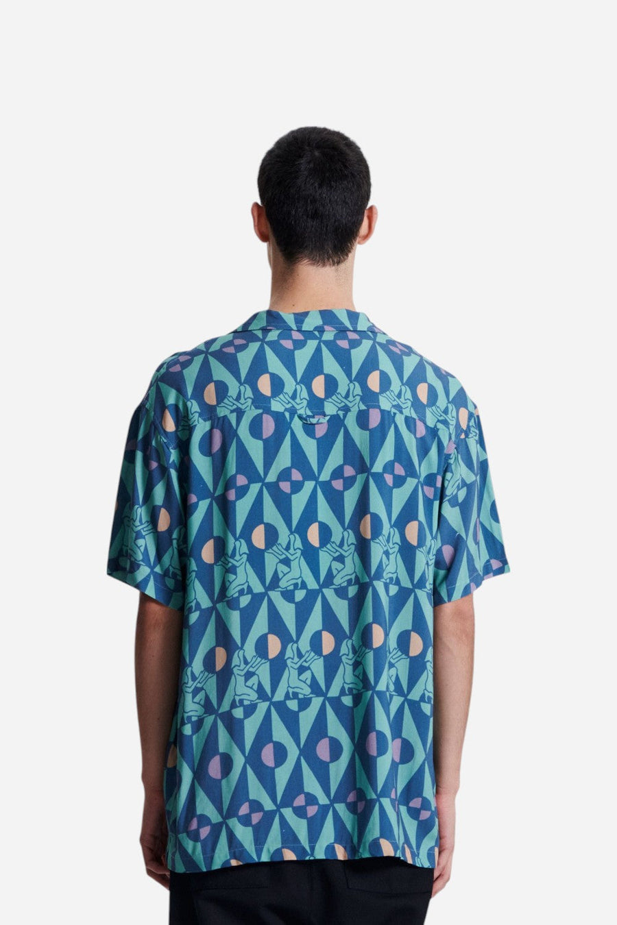 The Critical Slide Society Future Short Sleeve Shirt in Teal – side view