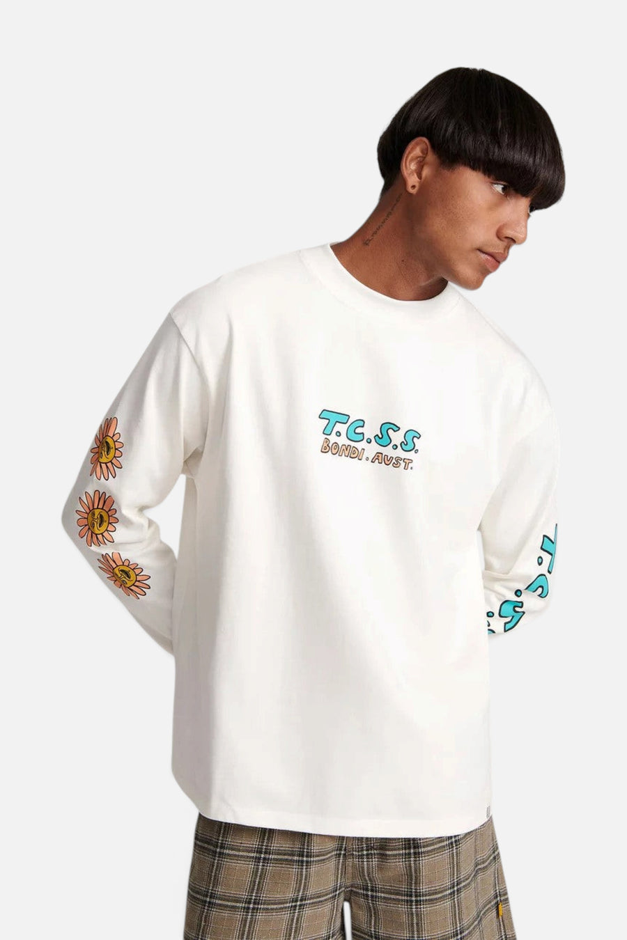 The Critical Slide Society Grande Long Sleeve Tee in Vintage White – back view