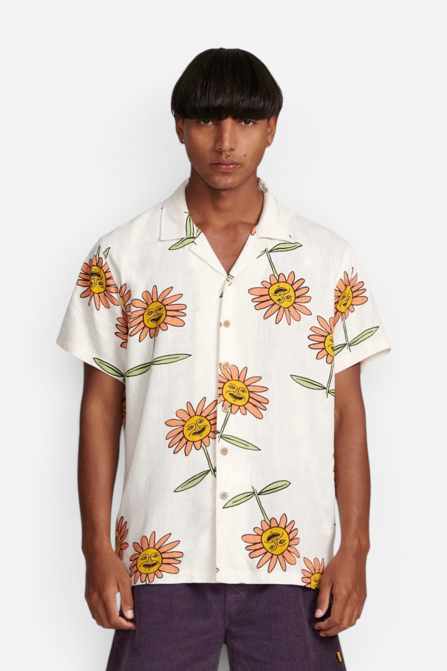The Critical Slide Society Grande Resort Shirt in White – front view