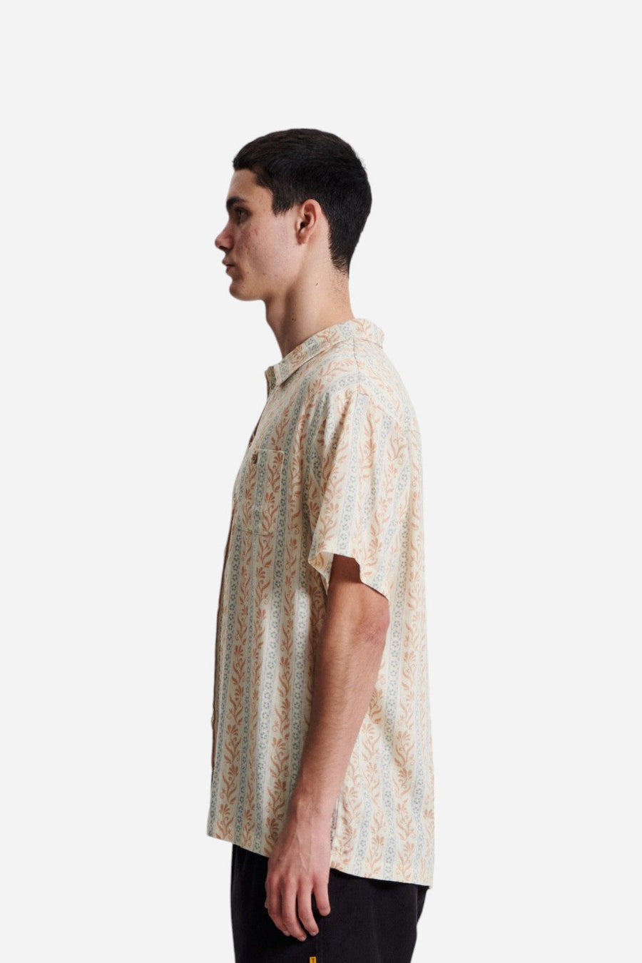 The Critical Slide Society Gravity Short Sleeve Shirt in Ecru – back view
