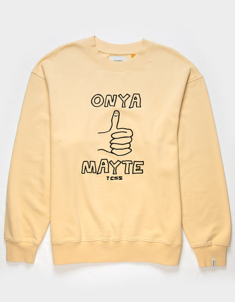The Critical Slide Society Mayte Crewneck in Sunshine – detail