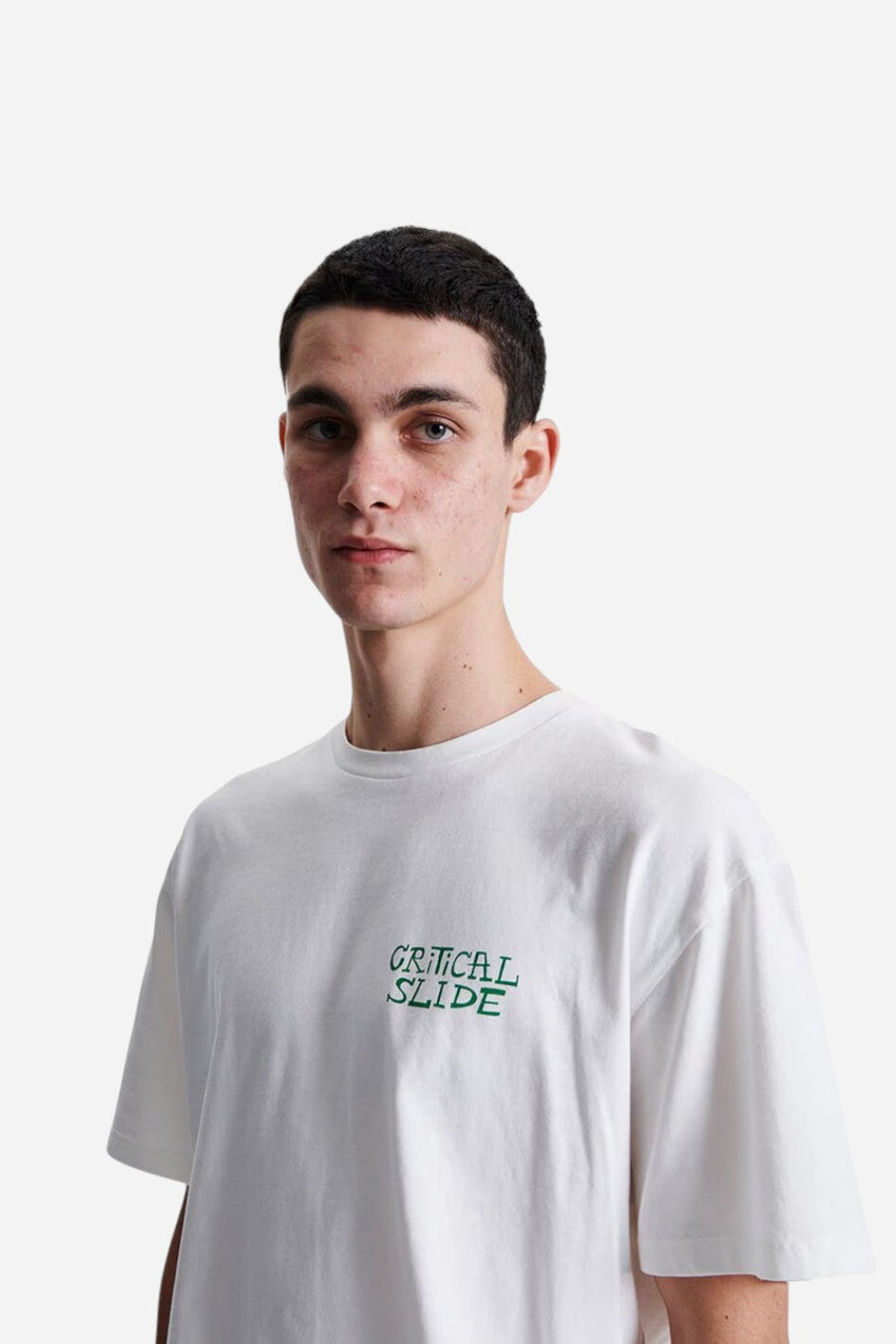The Critical Slide Society Seeker T-Shirt in Vintage White – flat lay