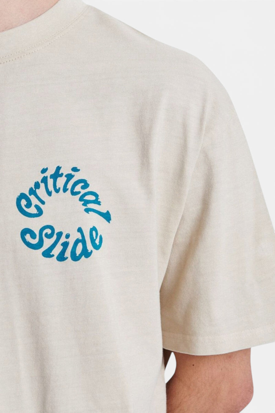 The Critical Slide Society Short Supply T-Shirt in Bone – flat lay