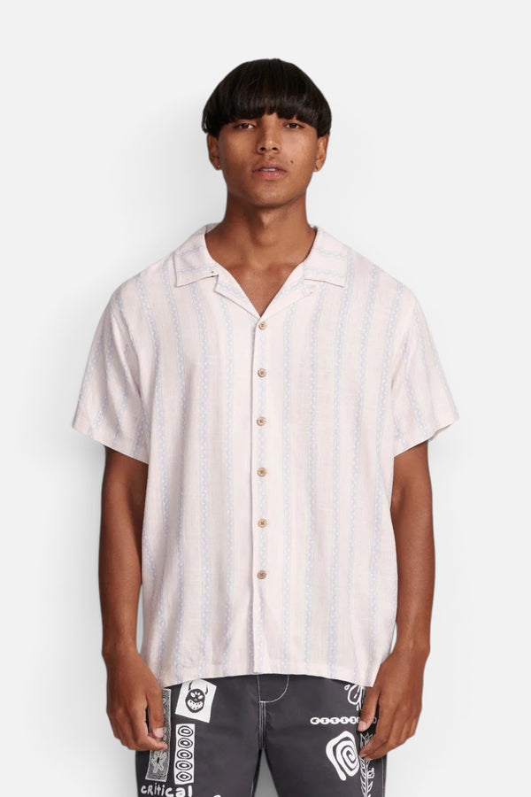 The Critical Slide Society Sideline Shirt in Salmon Stripe