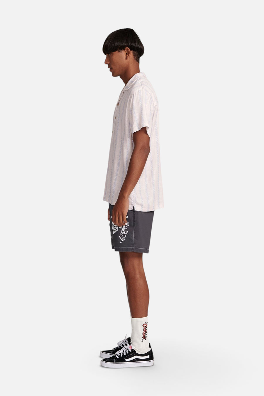 The Critical Slide Society Sideline Shirt in Salmon Stripe – side view