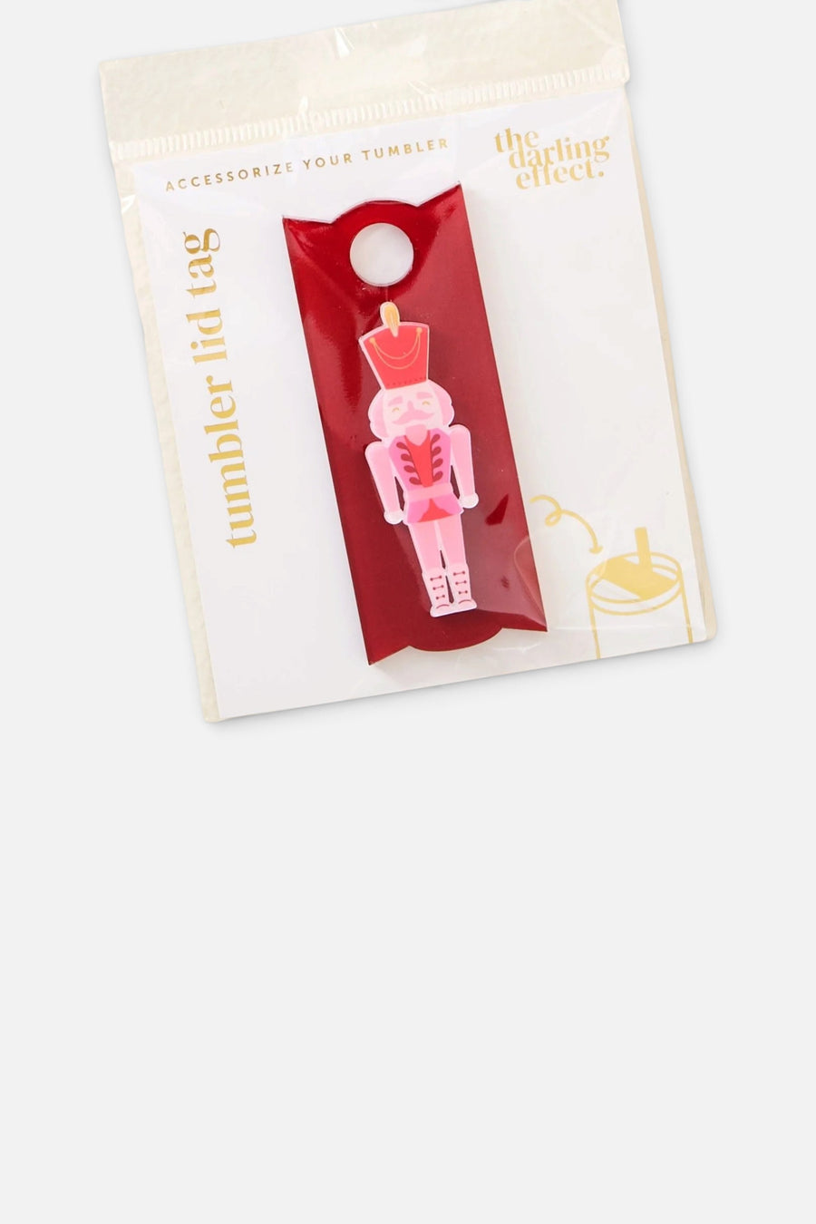 The Darling Effect Nutcracker Tumbler Lid Tag – back view
