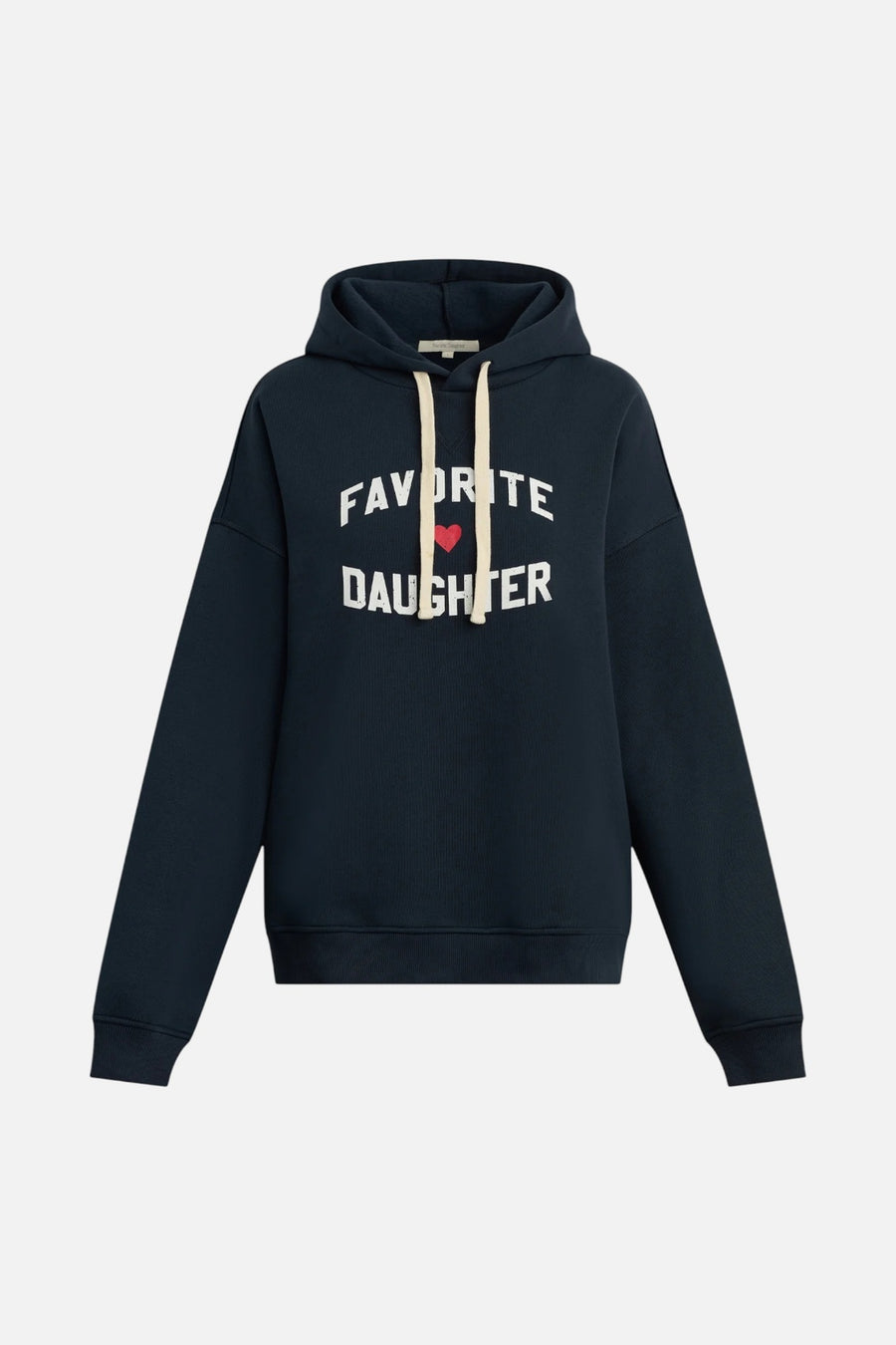 The Favorite Daughter Heart Hoodie in Navy and White – front view