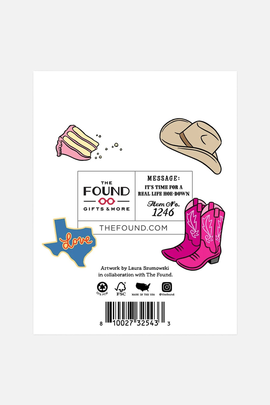 The Found Real Life Hoe-down Birthday Card – side view
