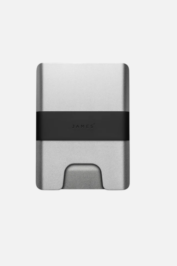 The James Brand Lowe Minimalist Cardholder in Silver & Black