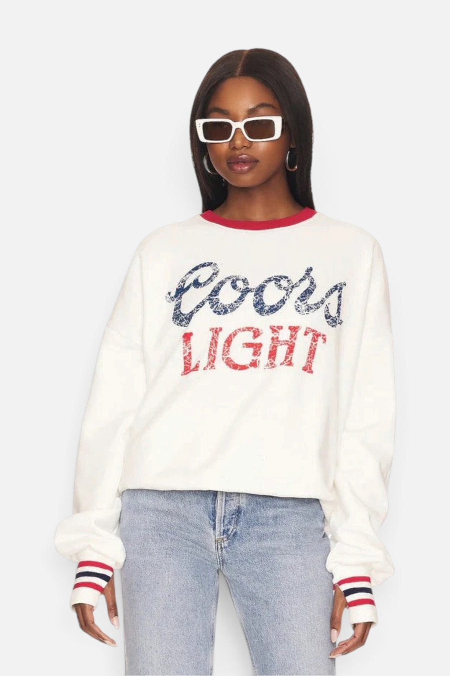 The Laundry Room Coors Light 1980 Jump Jumper in White Red – front view