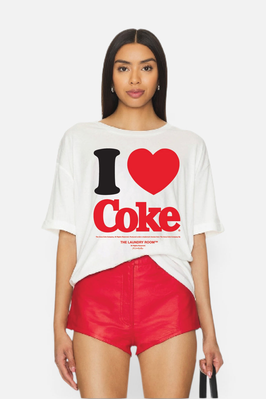 The Laundry Room I Heart Coke Oversized Tee in White – front view