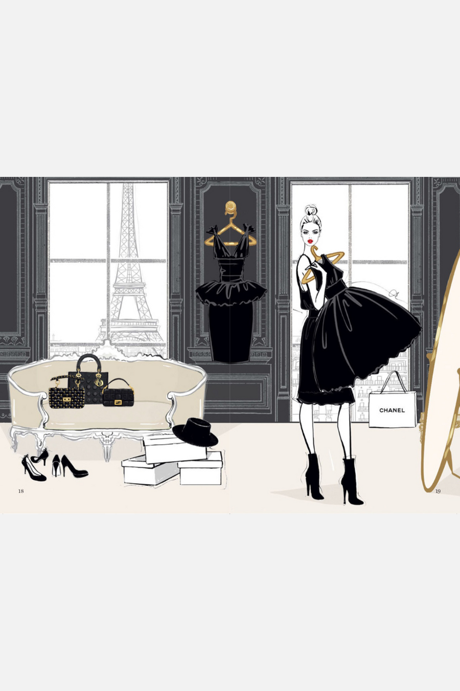 The Little Black Dress: Megan Hess Print Book – side view