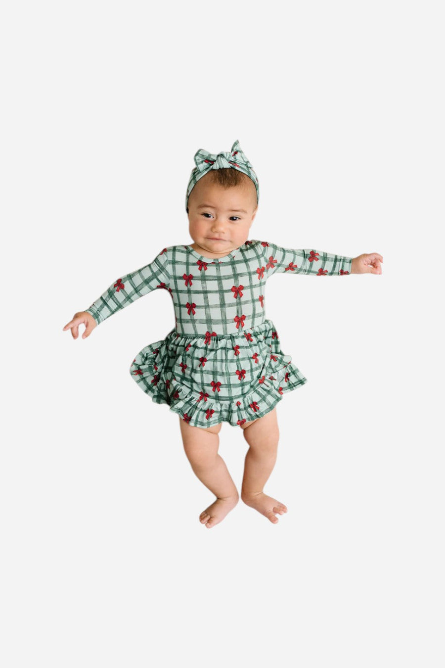 The Little One Shop Gift Wrapped Bodysuit Bamboo Dress – front view