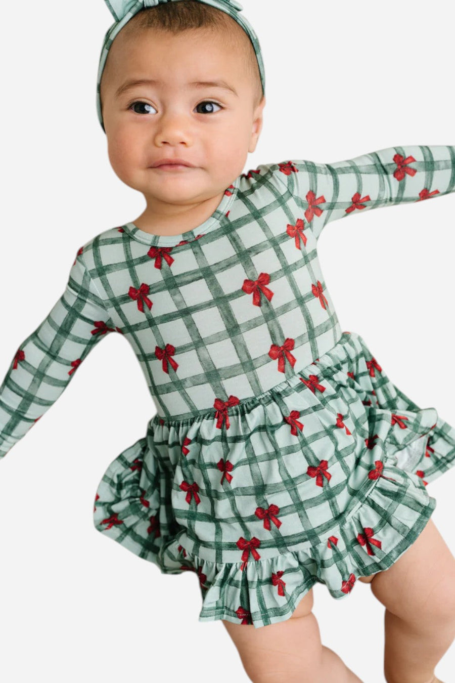 The Little One Shop Gift Wrapped Bodysuit Bamboo Dress – side view