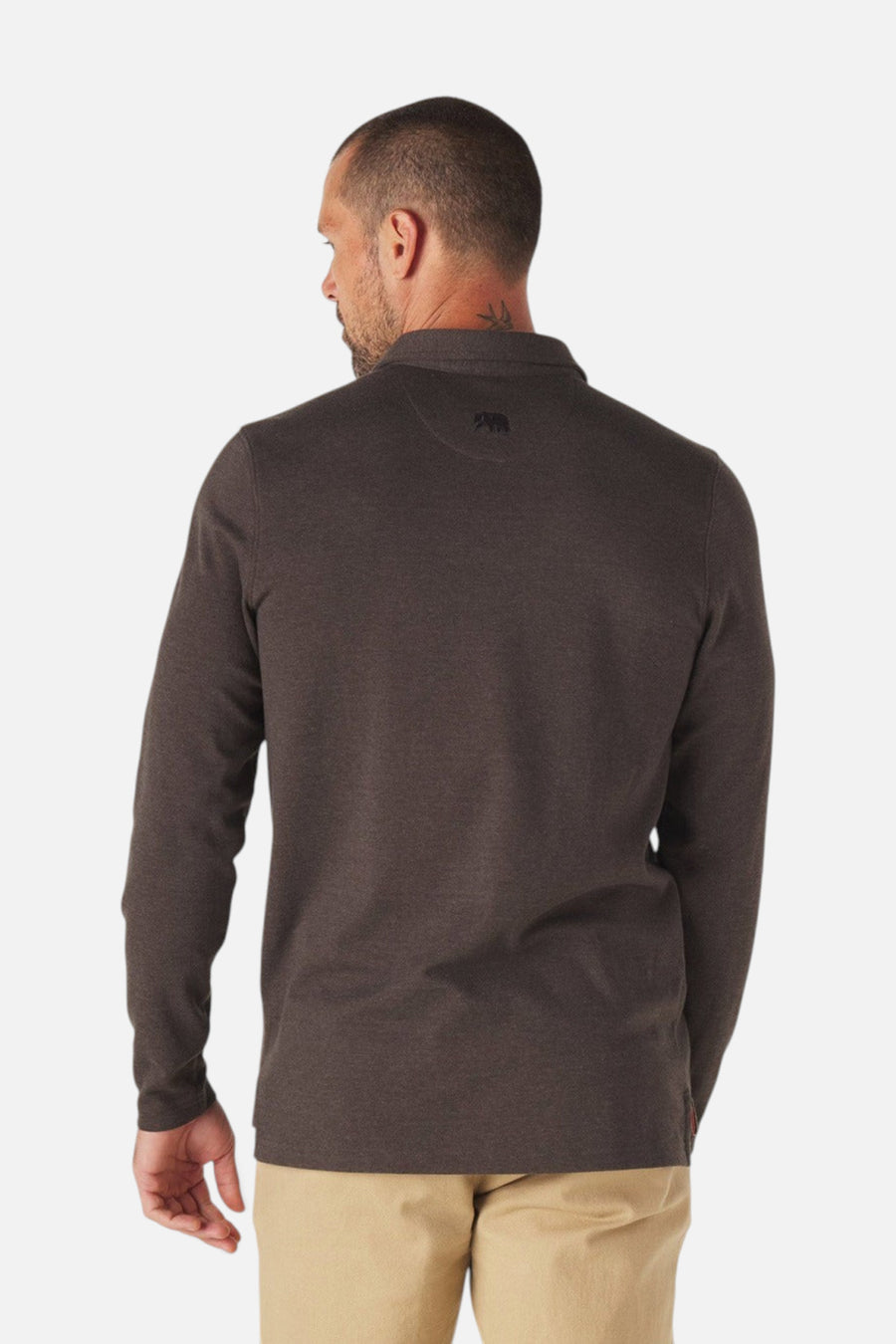 The Normal Brand Puremeso Weekend Polo in Charcoal – detail