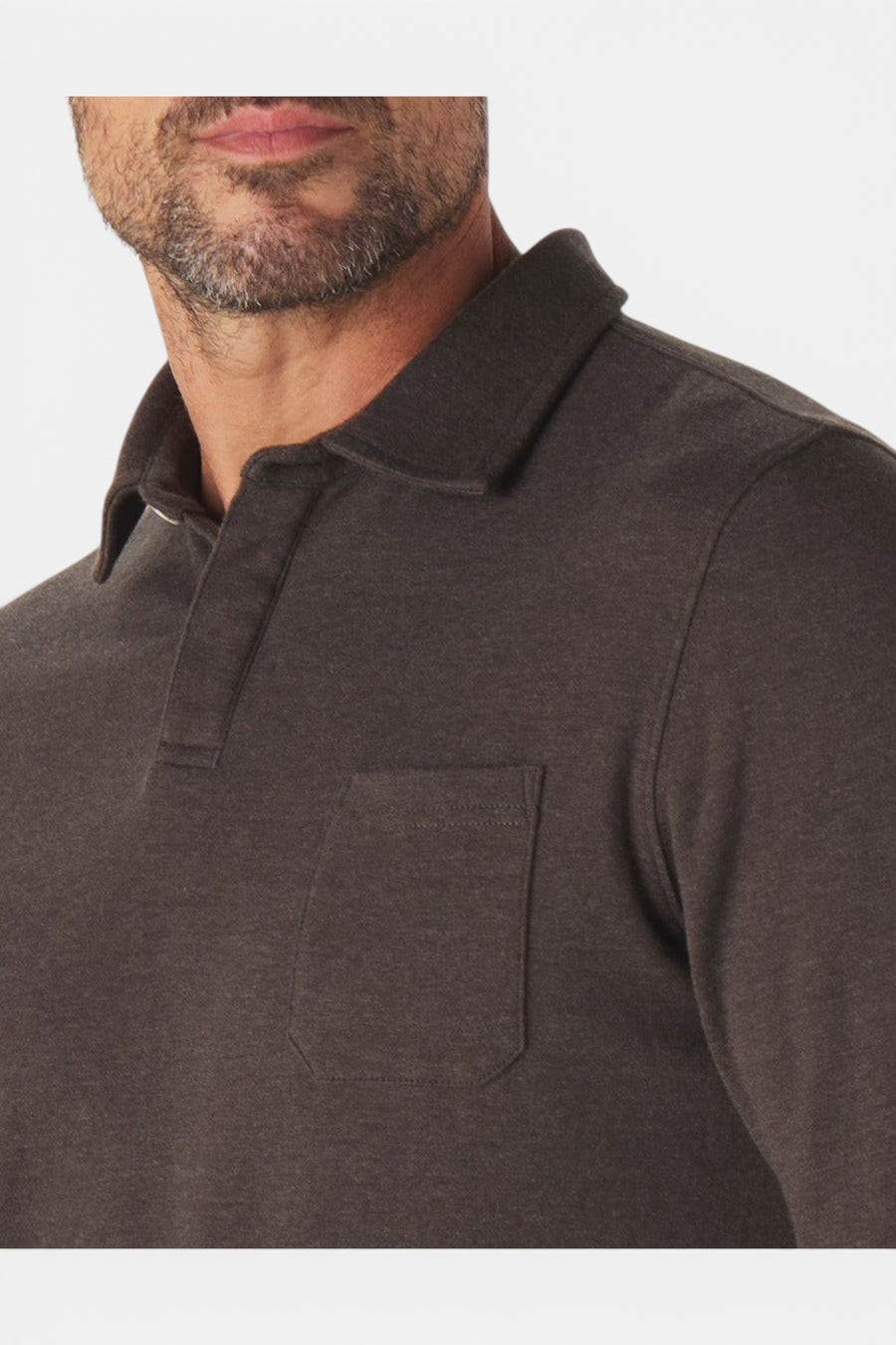 The Normal Brand Puremeso Weekend Polo in Charcoal – side view