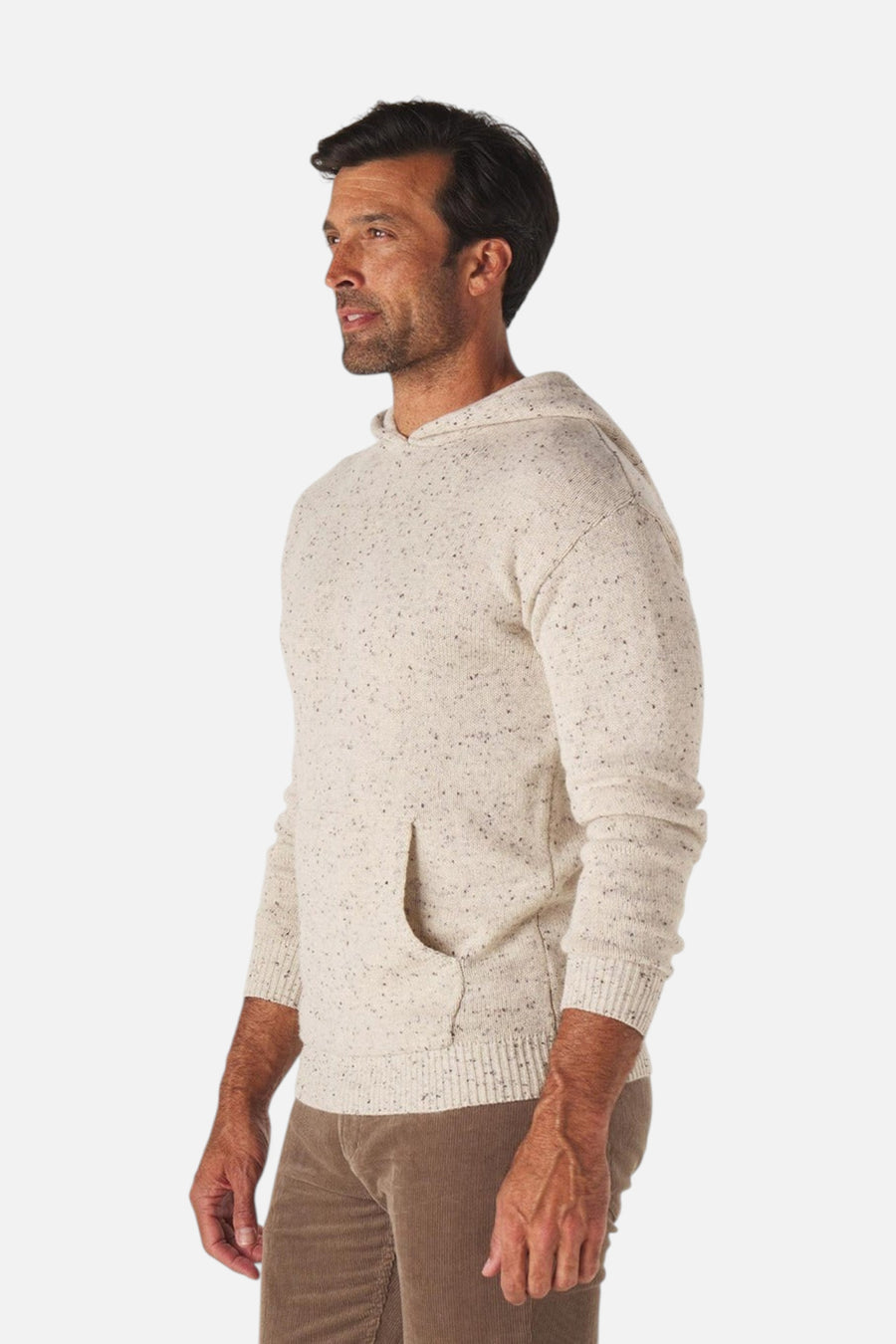 The Normal Brand Seawool Nep Hoodie in Cream – back view