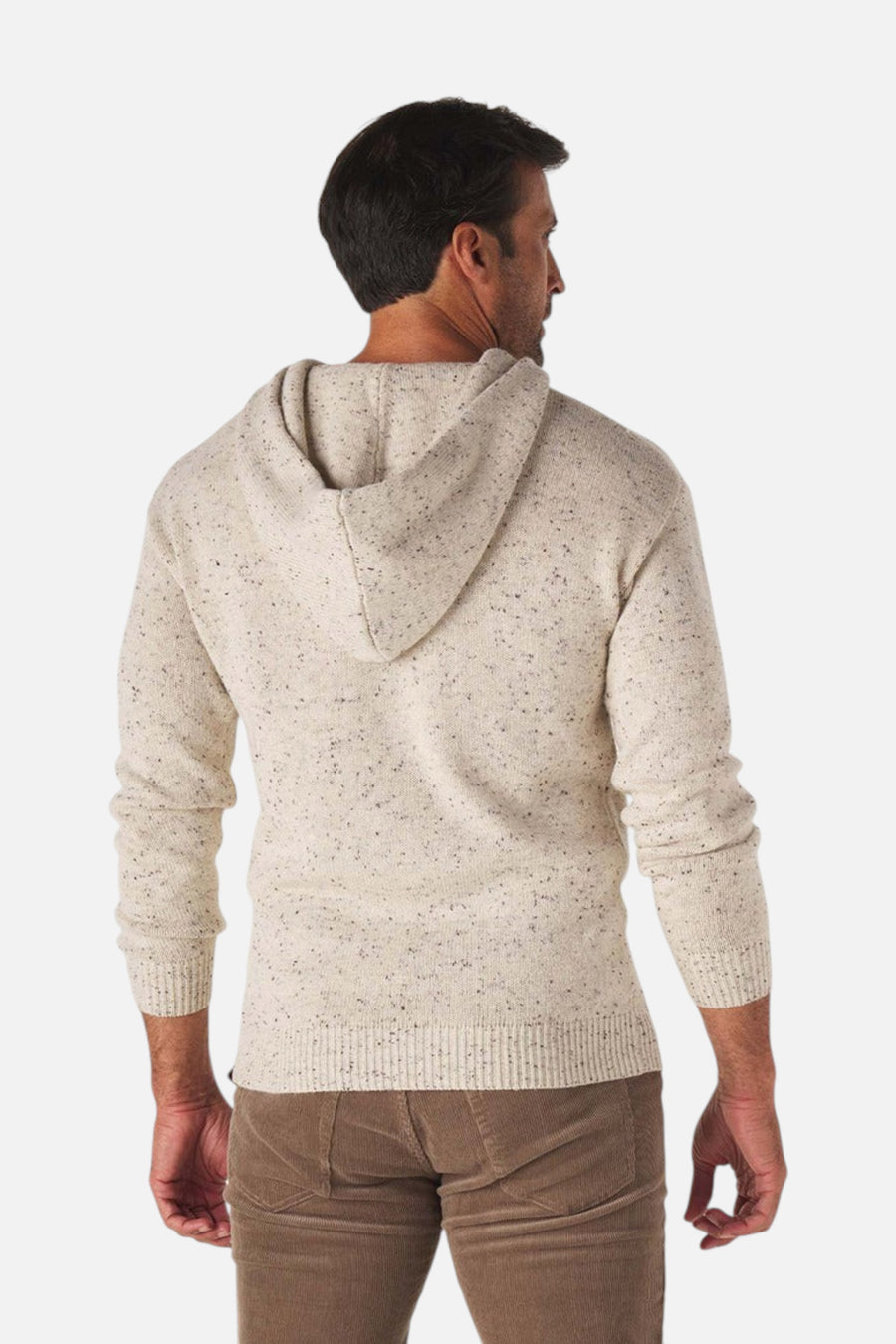 The Normal Brand Seawool Nep Hoodie in Cream – side view