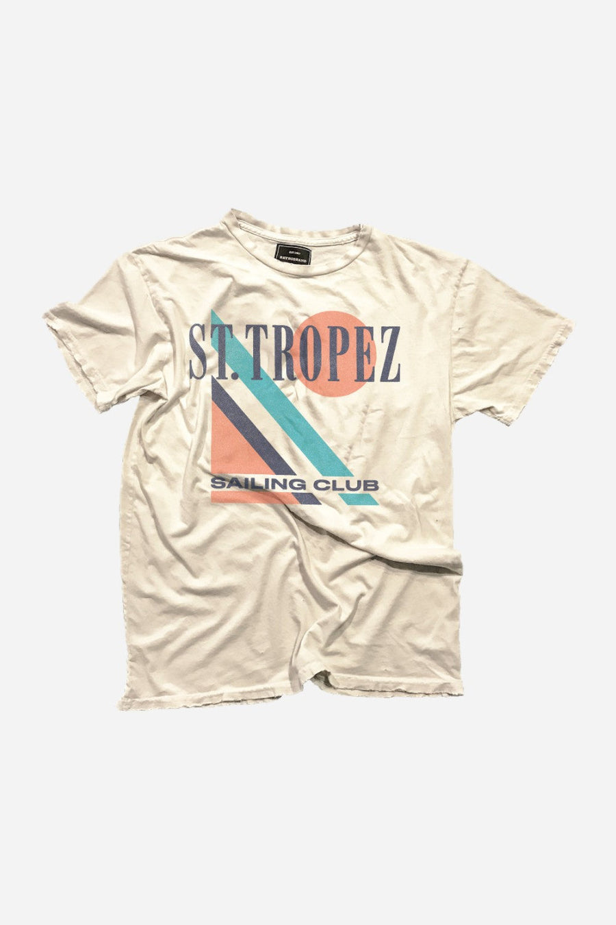 The Original Retro Brand St. Tropez Sailing Club Tee in Antique White – front view
