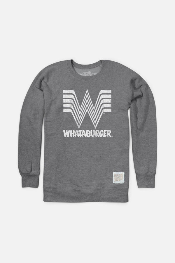 The Original Retro Brand Whataburger Long Sleeve Fleece In Heather Grey