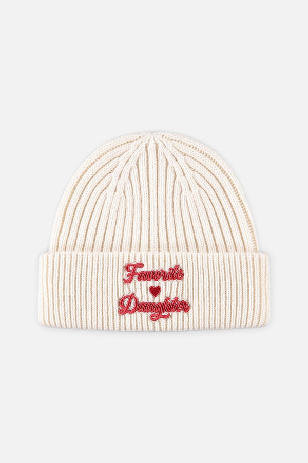 Favorite Daughter The Valentines Logo Beanie in Ivory