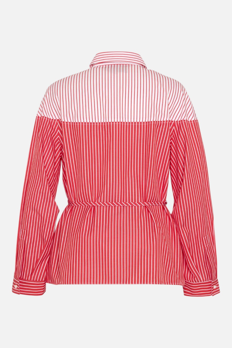 Theo The Label Echo Mix Stripe Colorblock Shirt in Hypernova – alternate