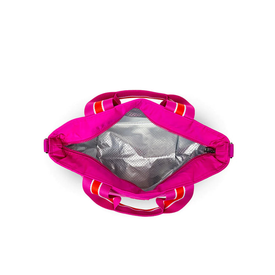 Think Royln Beach Bum Mini Cooler Bag in Fuchsia – flat lay