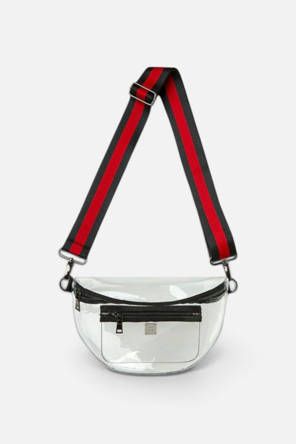 Think Royln Clear Stadium Bag with Black and Red Strap