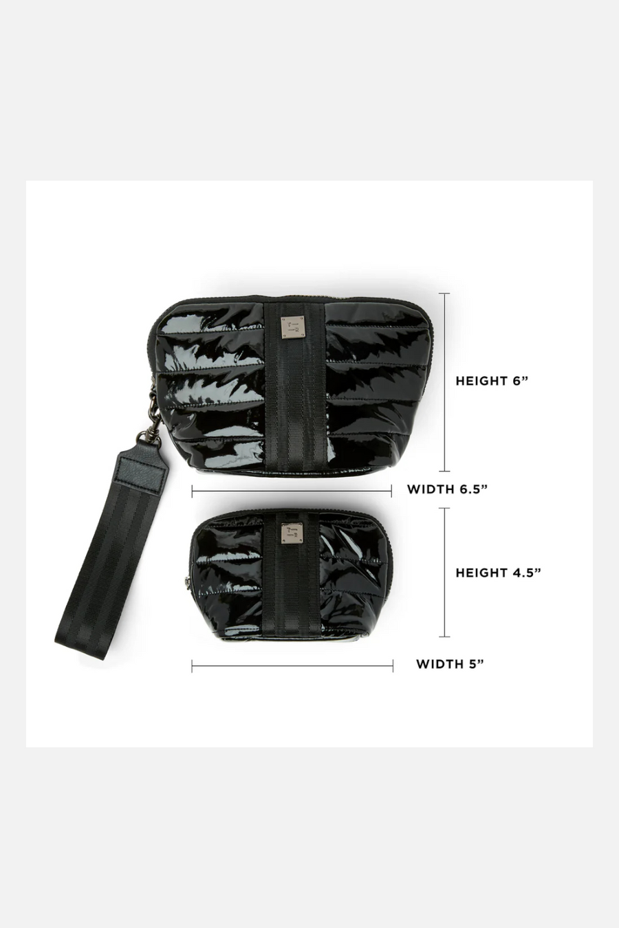 Think Royln Double Stash Bag in Black Patent – side view