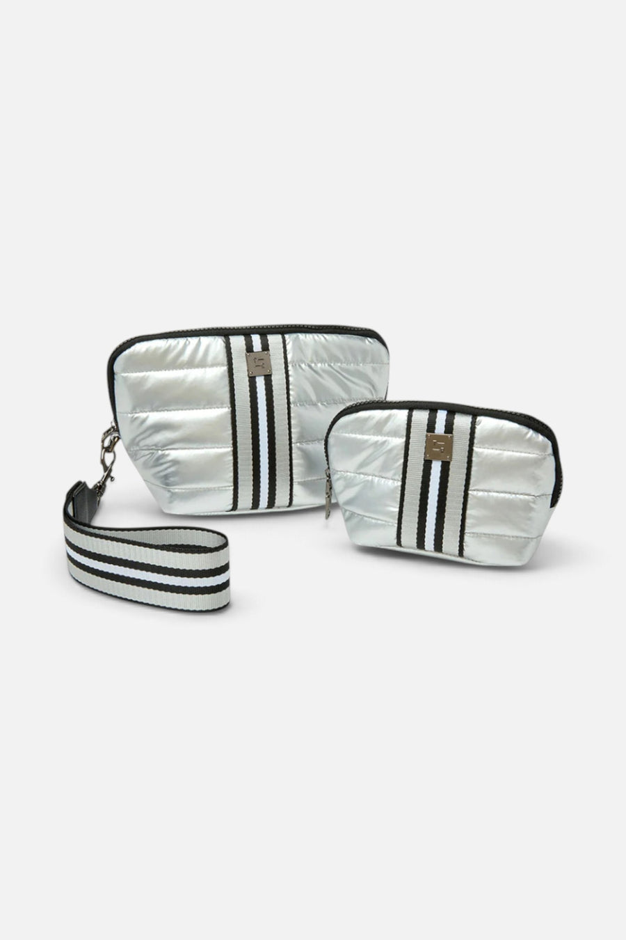 Think Royln Double Stash Bag in Pearl Silver – side view
