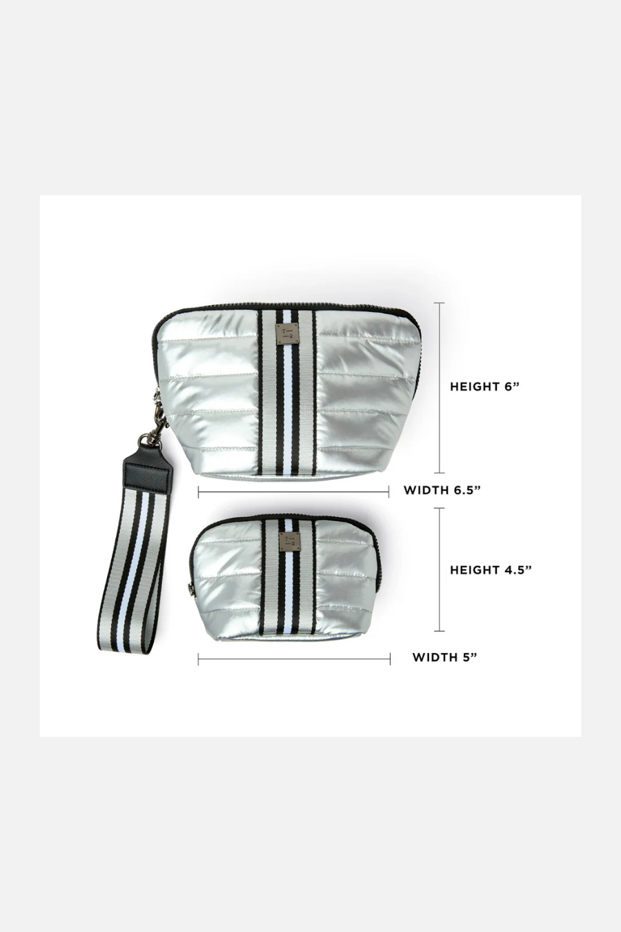 Think Royln Double Stash Bag in Pearl Silver – side view