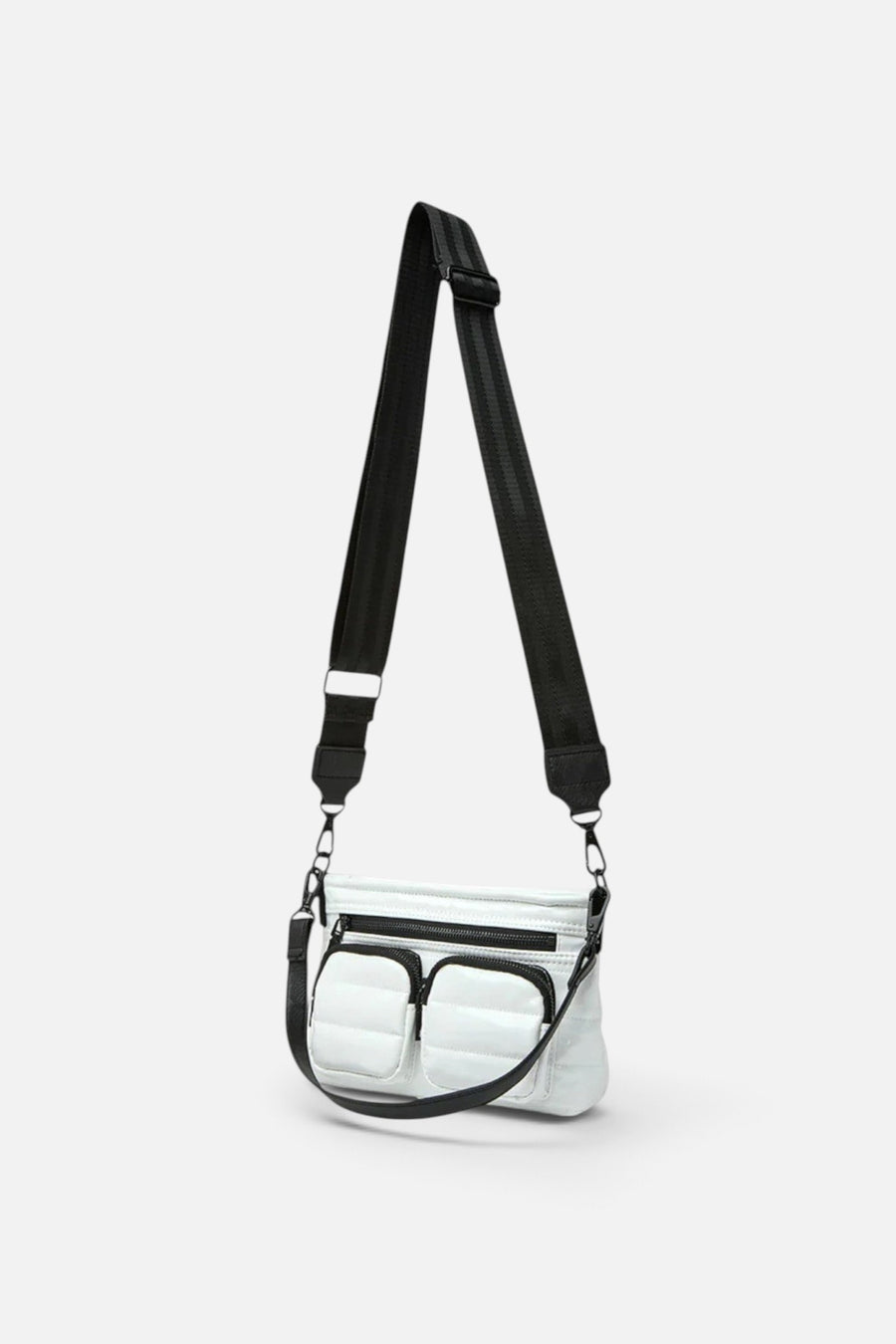 Think Royln Double Trouble in White Patent – side view