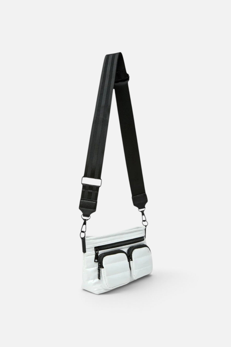 Think Royln Double Trouble in White Patent – side view