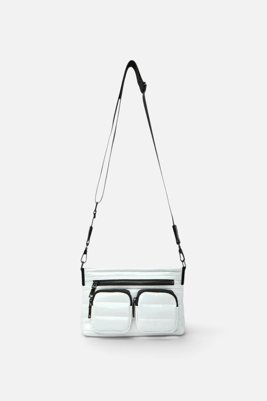 Think Royln Double Trouble in White Patent – side view