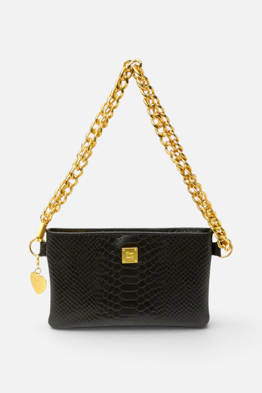 Think Royln Fame in Black Python Leather – front view