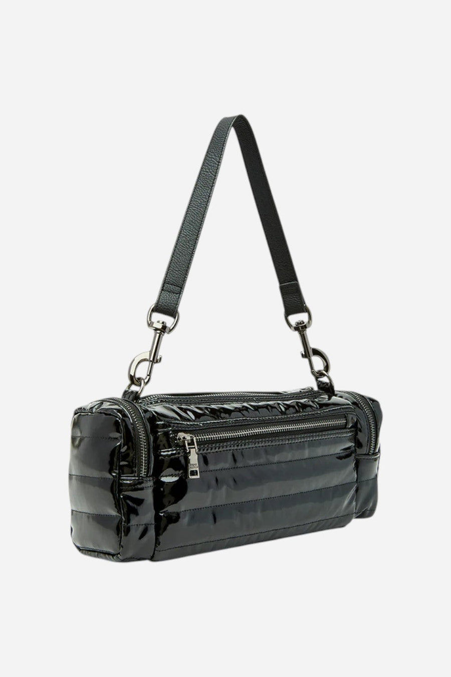 Think Royln Lady Cargo in Black Patent – flat lay