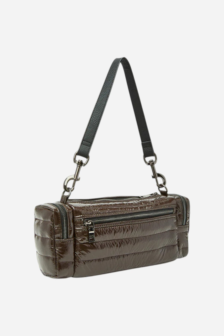 Think Royln Lady Cargo in Glossy Chocolate – flat lay