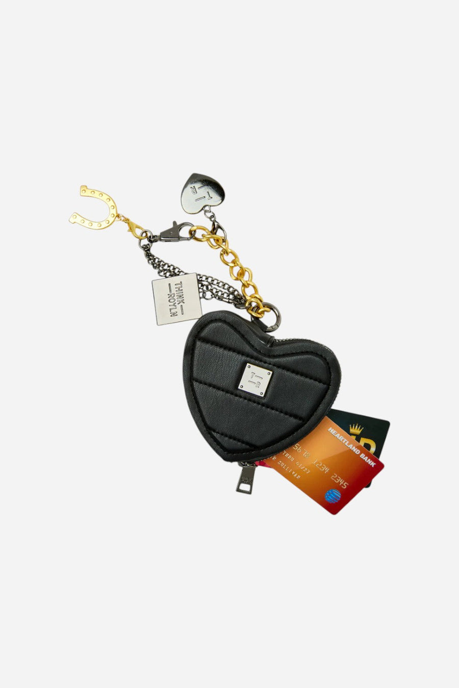 Think Royln Luxe Heart Pouch with Love Charm – back view