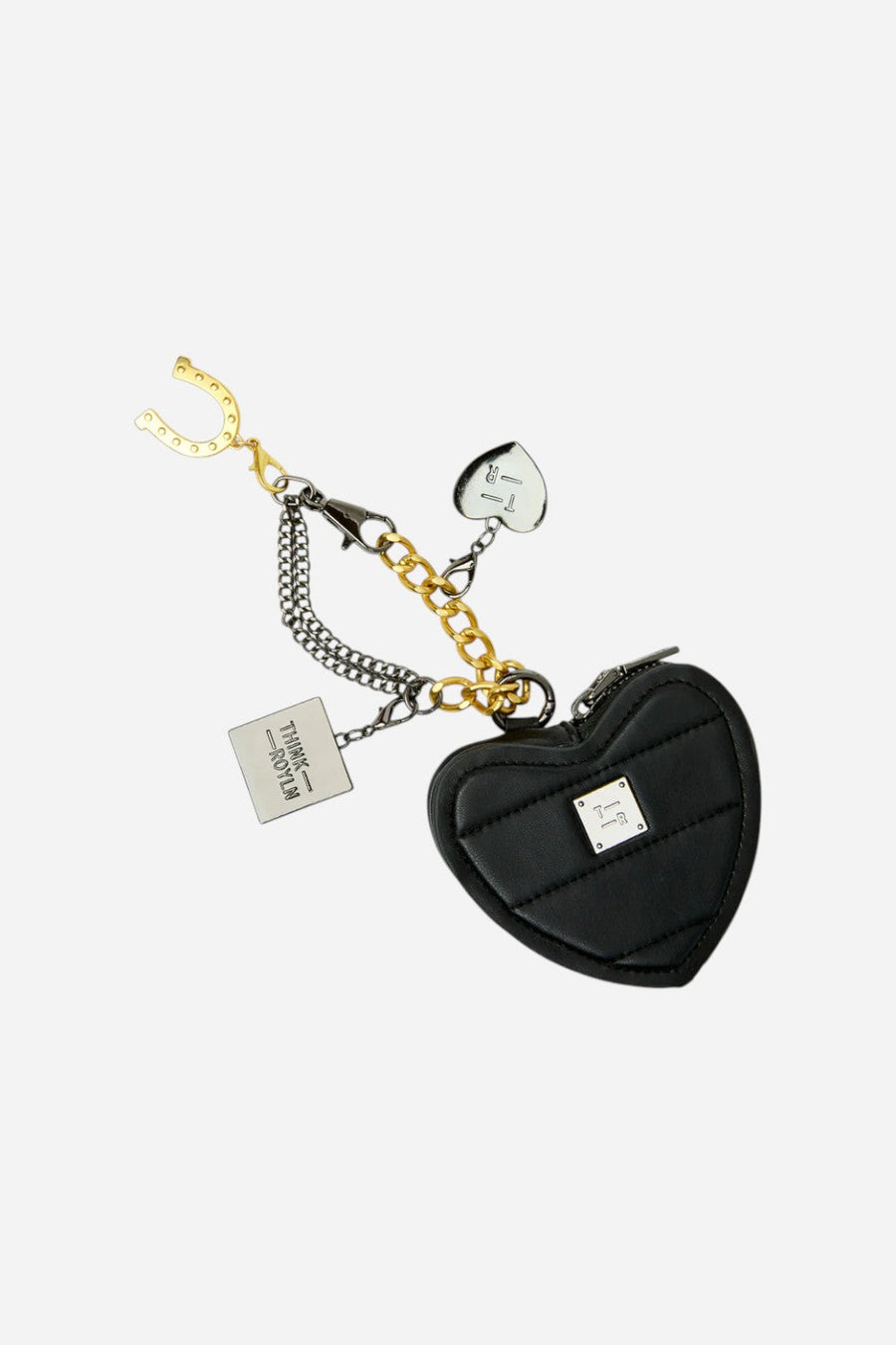 Think Royln Luxe Heart Pouch with Love Charm – front view