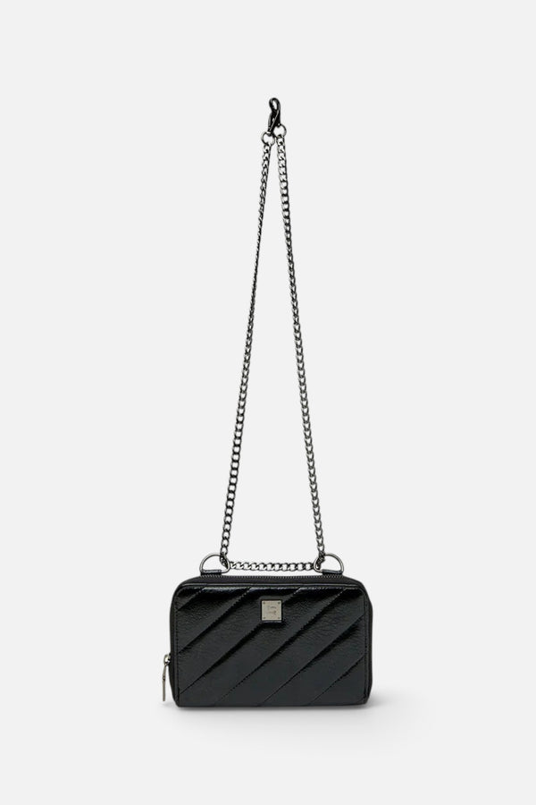 Think Royln Starlet Wallet Bag in Luxe Crackled Black