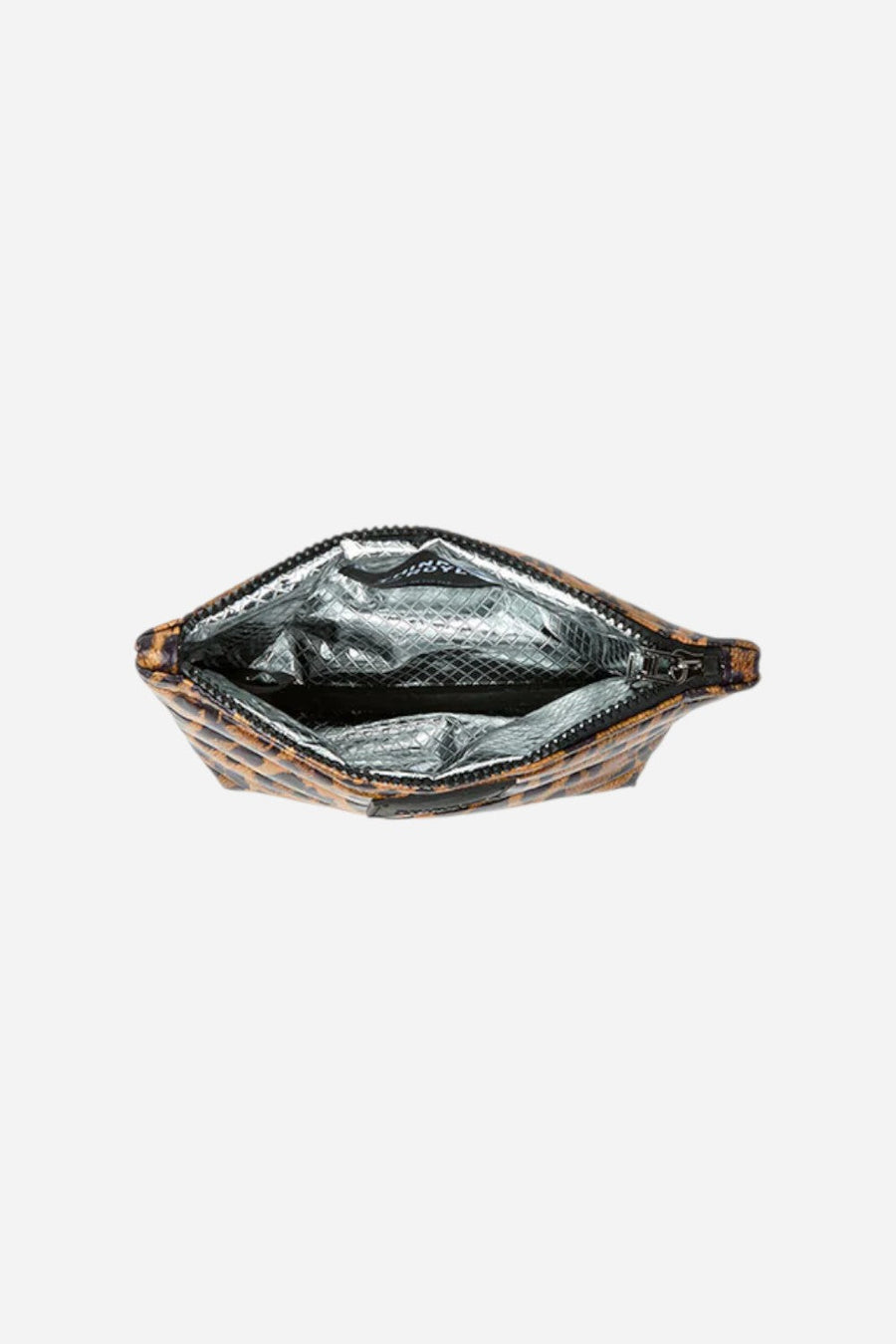 Think Royln Travel Trio Organizational Pouches in Mineral Gold Glossy Nude & Pearl Leopard – alternate