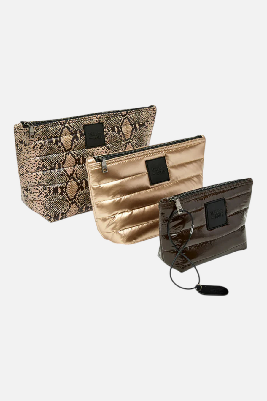 Think Royln Travel Trio Python, Gold, & Brown – back view