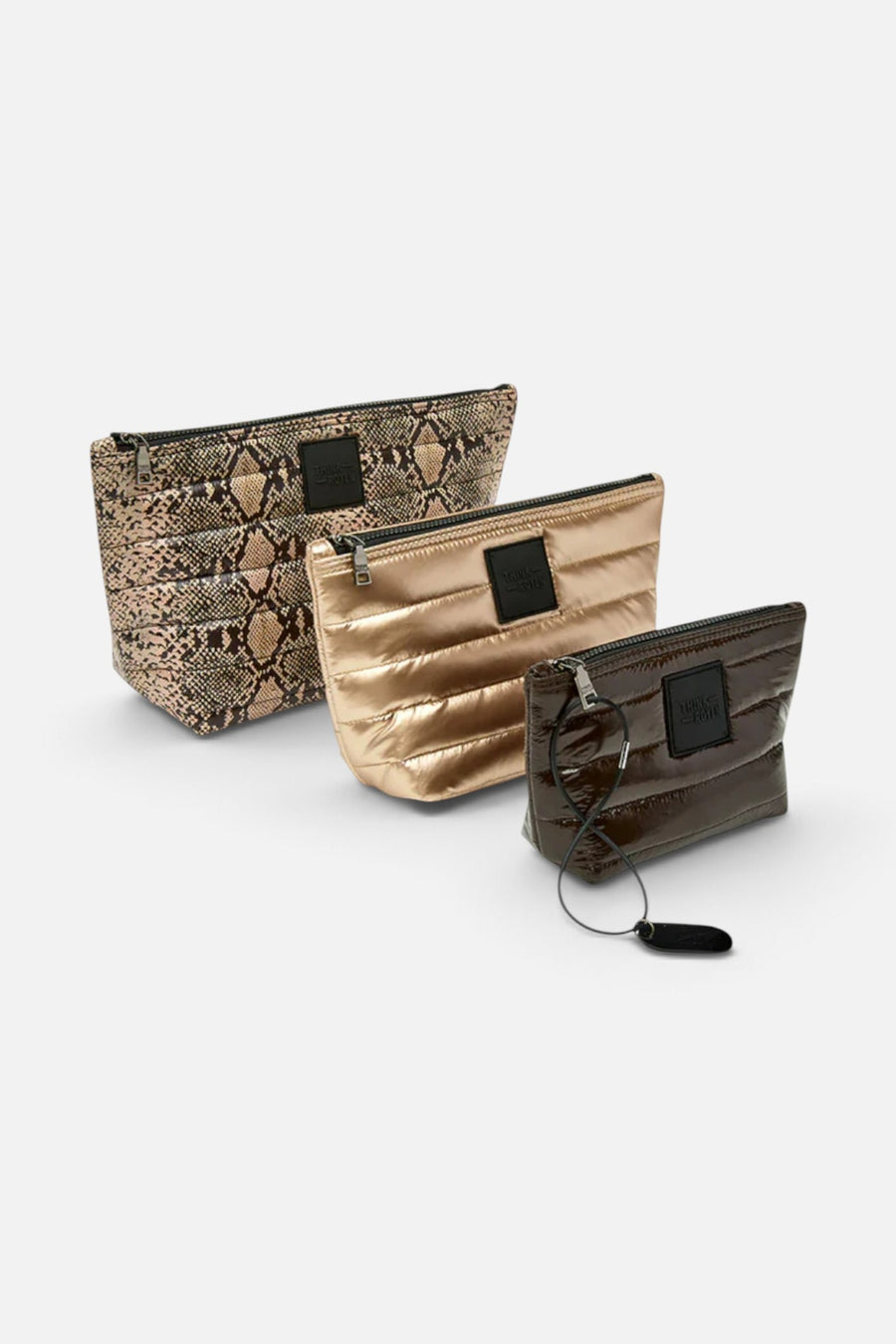 Think Royln Travel Trio Python, Gold, & Brown – side view