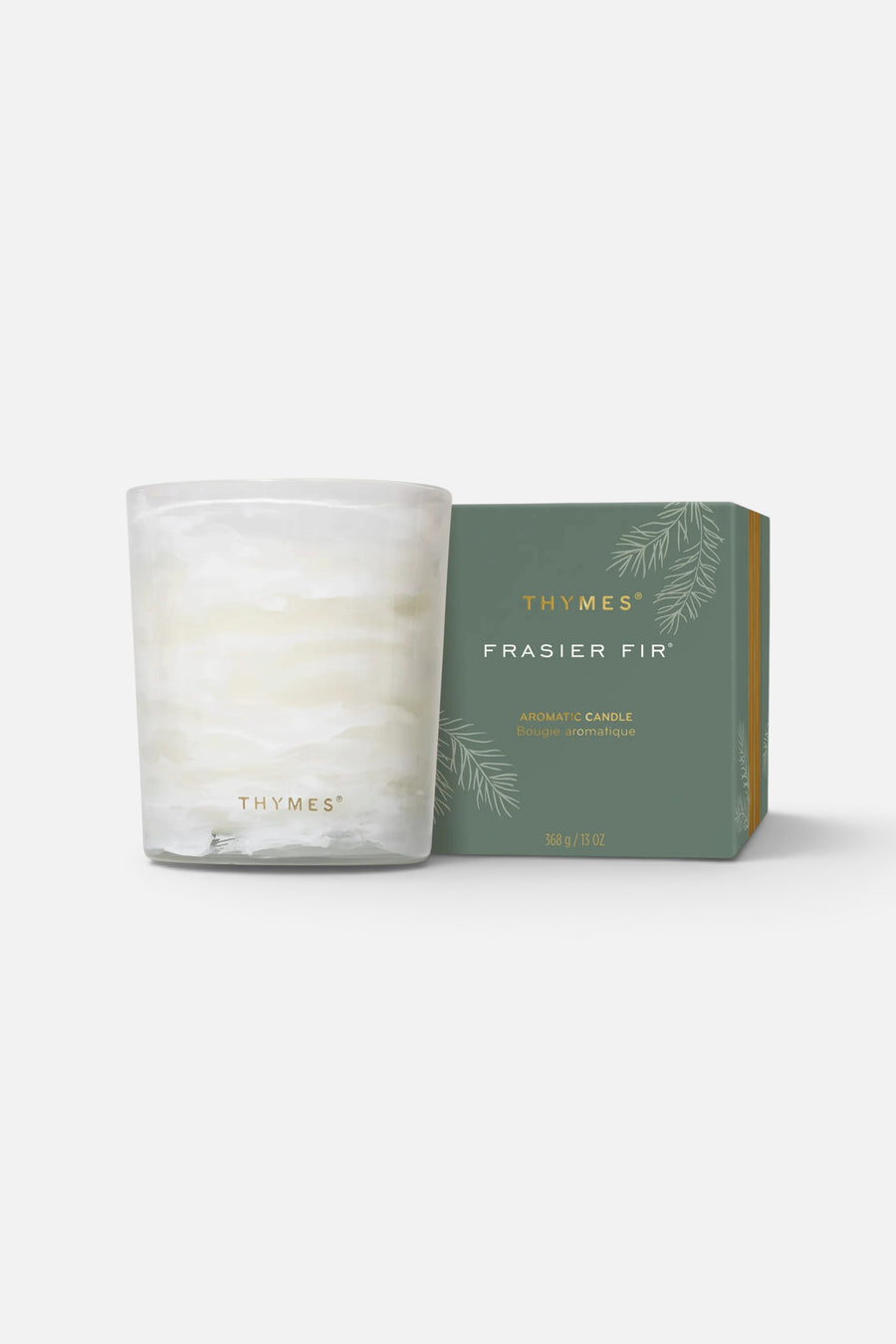 Thymes Frasier Fir Tidings 13 oz Poured Candle – front view