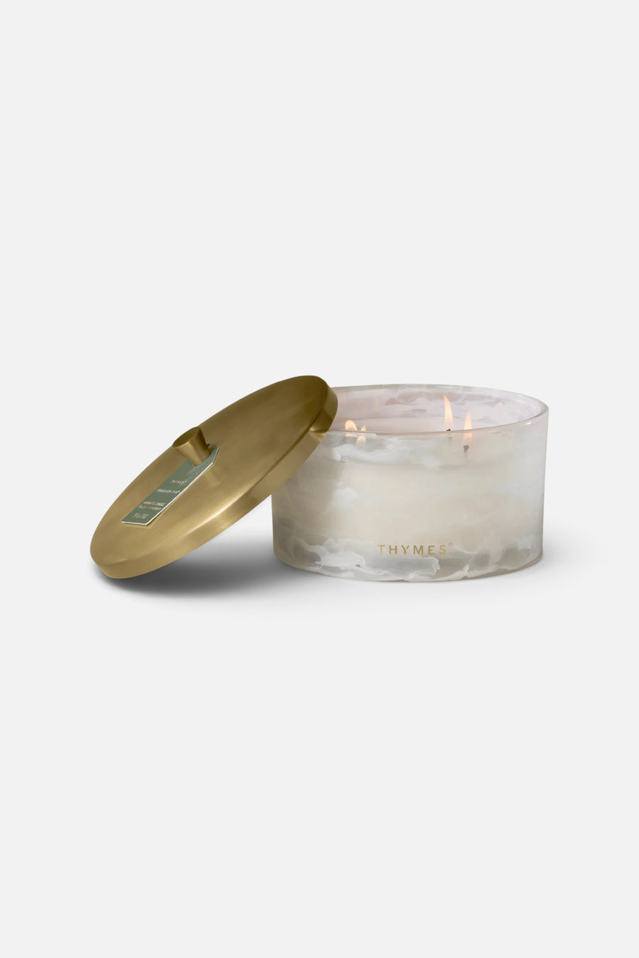 Thymes Frasier Fir Tidings 4-Wick Statement Candle – back view