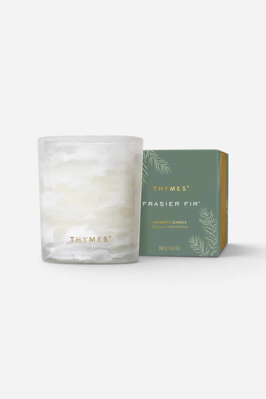 Thymes Frasier Fir Tidings 6.5 oz Poured Candle – front view